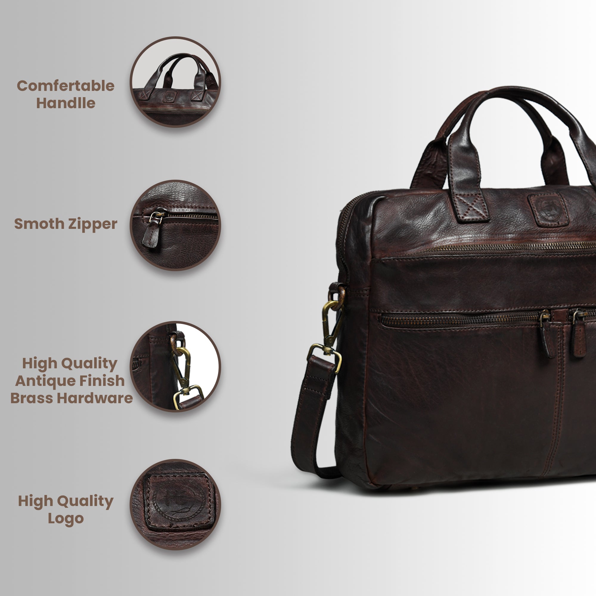 Voyager Vintage Leather Laptop Bag